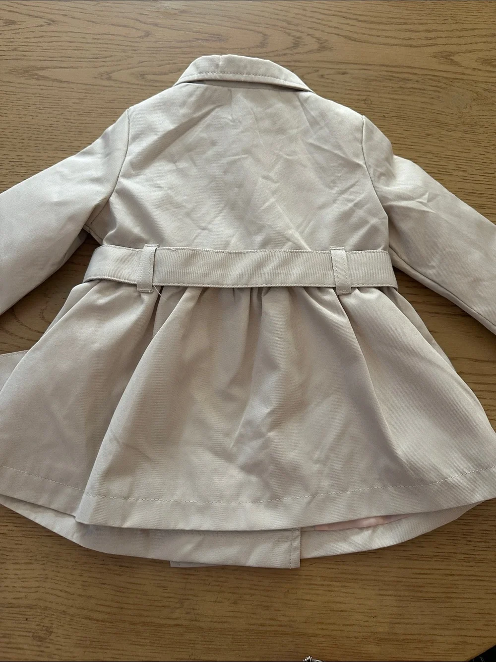 Tahari Baby Cream Double-Breasted Pea Coat with Belt 3-6 mo
